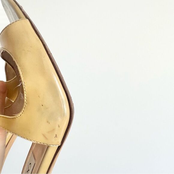 Jimmy Choo Nude Stiletto Patent Leather Sandal in Worn Condition Size EU 40.5 - Picture 15 of 16